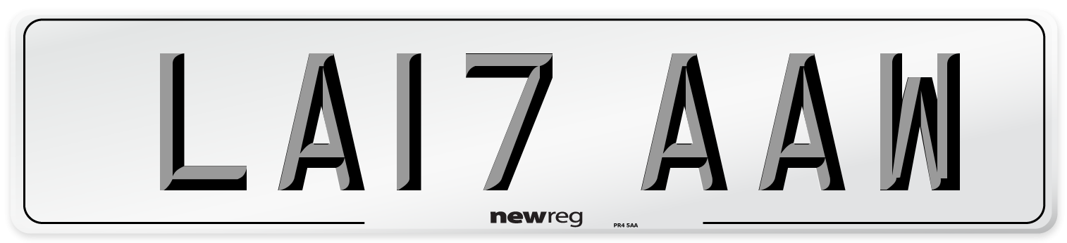 LA17 AAW Number Plate from New Reg